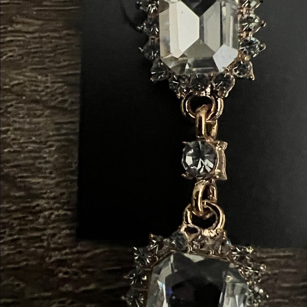 Saks Fifth Avenue Gold and Silver Crystal Drop Earrings - Picture 4 of 5